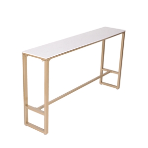 Stainless Steel White Marble Bar Table