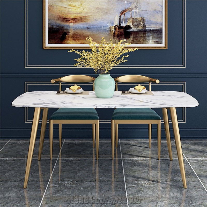 White Marble Tops Dining Table