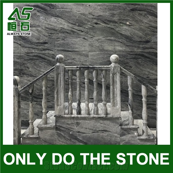 China Blue Totem Grey Marble Step & Riser Factory