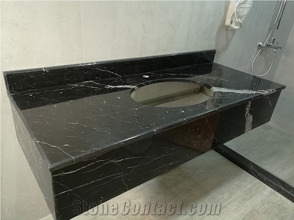 Nero Marquina 20mm Thick Polished Marble Bath Top