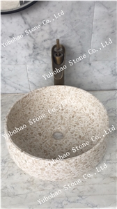 Yellow Terrazzo Stone Basin/Sink Of Home Decor