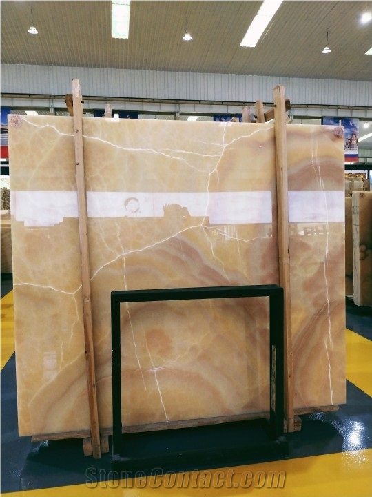 Iran Orange Onyx Slabs and Tiles for Wall Cladding