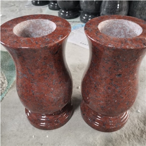 Tianshan Red Granite Monumental Cemetery Vases