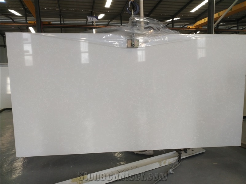 White Quartz Engineered Stone Slab