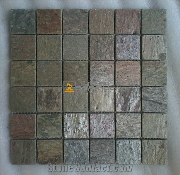 Golden Quartzite Mosaic Tiles