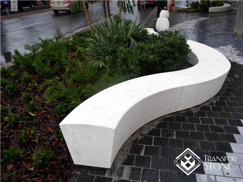 Alba White Limestone Benches to Measure