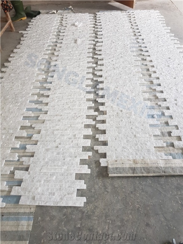 Crystal White Marble Z Shape Wall Panel