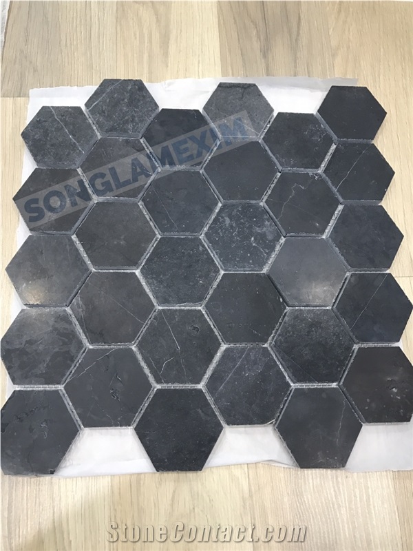 Honed Bluestone Hexagon Mosaic