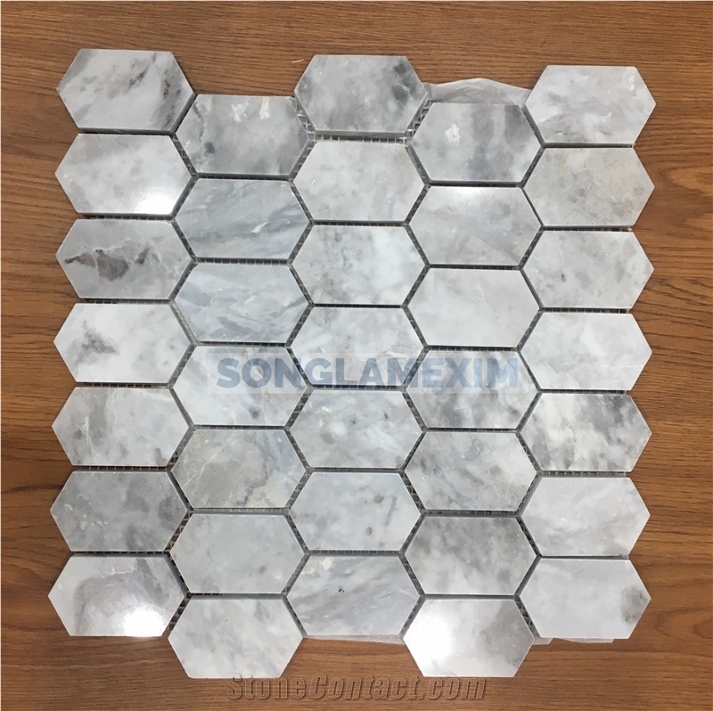Multicolor Marble Polished Picket Pattern Mosaic
