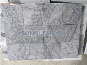 White Cloudy Marble Sanded Pool Coping Tiles