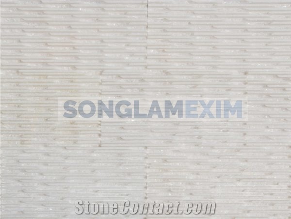 White Marble Comb Chiseled Wall Panel