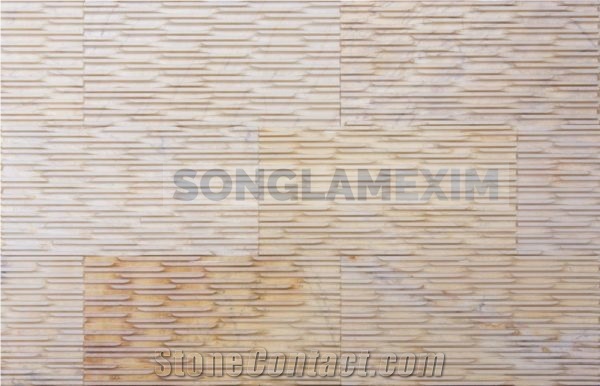 Yellow Marble Comb Chiseled Wall Panel