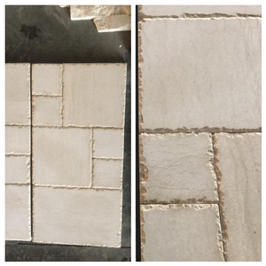 Chiseled Edge, Tumbled Limestone French Pattern, Floor Tiles