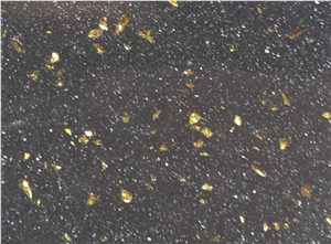 Black Gold Galaxy Quartz Stone Slab
