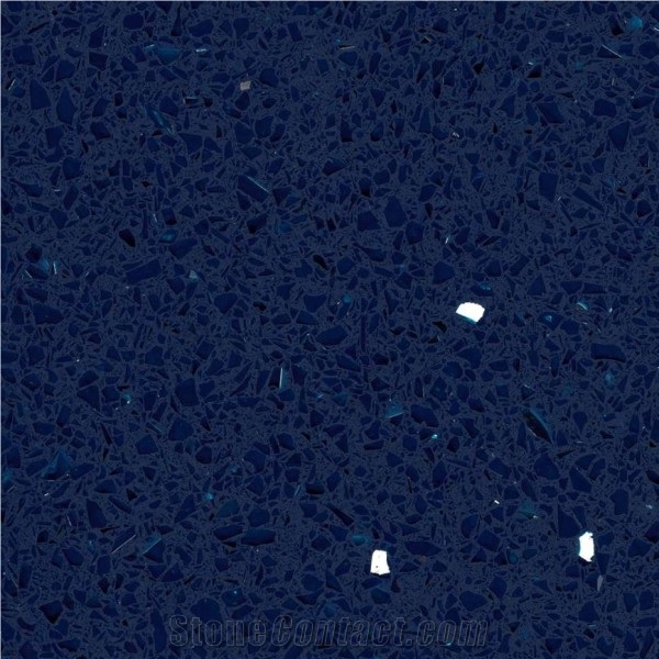 Blue Crystal Monochrome Quartz Stone Slab