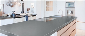 Grey Colour Quartz Kitchen Top, Quartz Stone Island Top