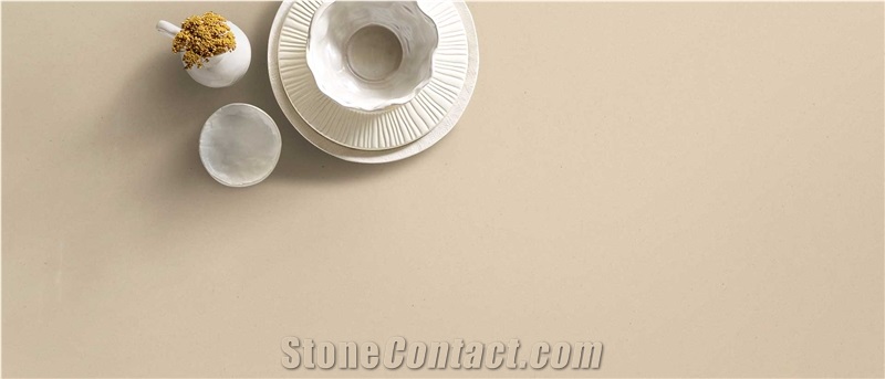 Ivory Cream Quartz Stone Slabs
