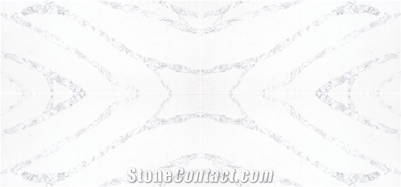 White Carrara Honed Quartz Stone Slab