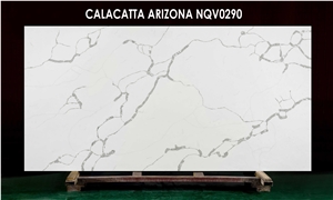 Classic White Calacatta Grey Veins Quartz Stone Nqv0290