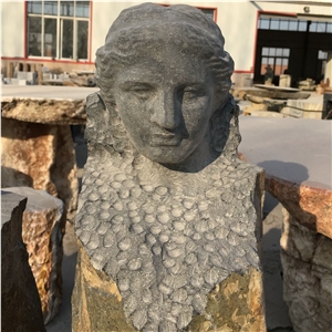H100cm Landscaping Garden Stone Basalt Sculpture