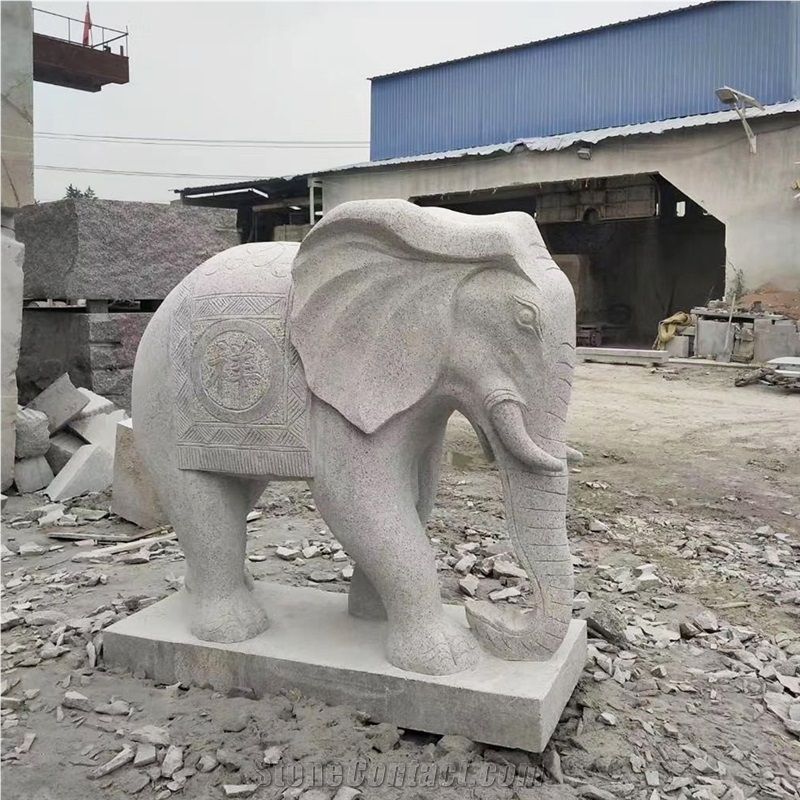 Outdoor Decorate Animal Sculptures Elephant Carve