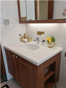 Bathroom Basin White Artificial Marble Vanity Top