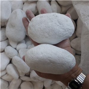 Snow White Pebble Stone 50-80mm for Landscaping