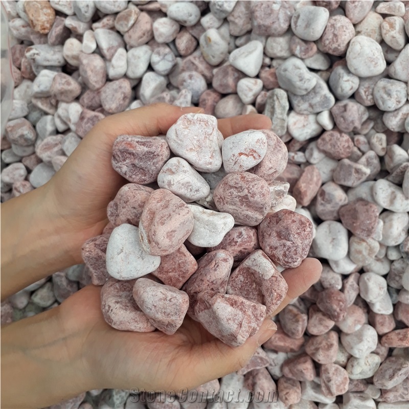 Tumbled Pink Pebble Stone from Vietnam Shc Group