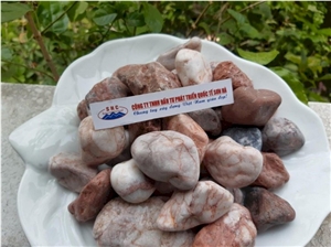 Tumbled Pink Pebble Stone from Vietnam Shc Group