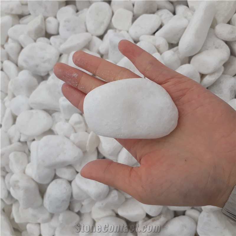 Tumbled Snow White Pebble Stone 40-60mm