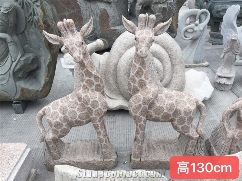 Animal Giraffe Manor Handcarved Stone Sculptures