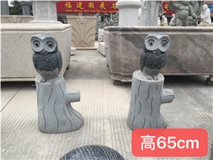Black Granite Owl Animal Landscape Carving Statues
