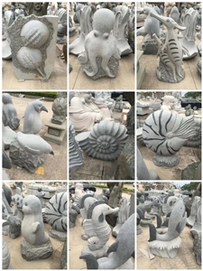 Black Granite Owl Animal Landscape Carving Statues