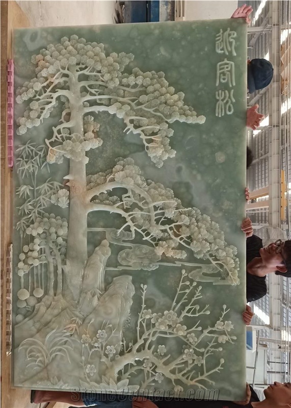 Embossed Courtyard Hotel Wall Relief Hanging Mural