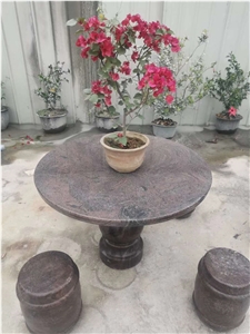 Family Outdoor Park Antique Stone Table Chair Sets