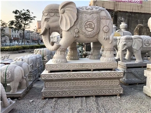 Hotel Street Outdoor Stone Animal Statues Elephant