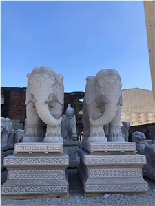 Hotel Street Outdoor Stone Animal Statues Elephant