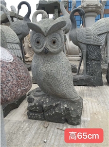 Stone Owl Animal Sculpture Street Landscape Statue
