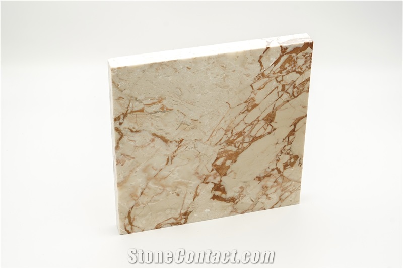 Camelia Beige Marble, Golden Rose Red Marble