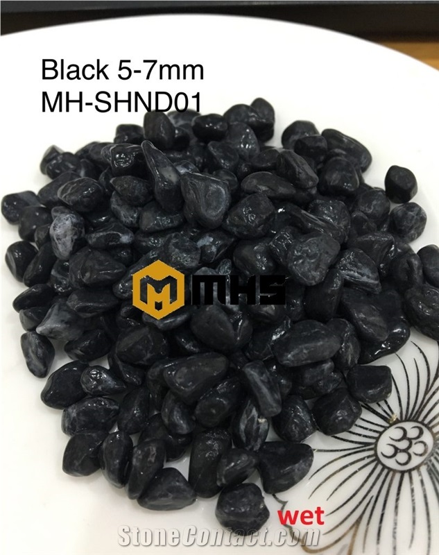 Viet Nam Black Tumbled Pebble Stone