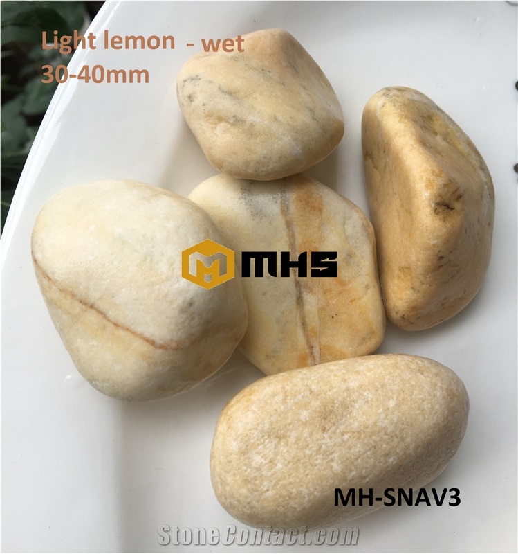 Viet Nam Light Lemon Tumbled Pebble Stone