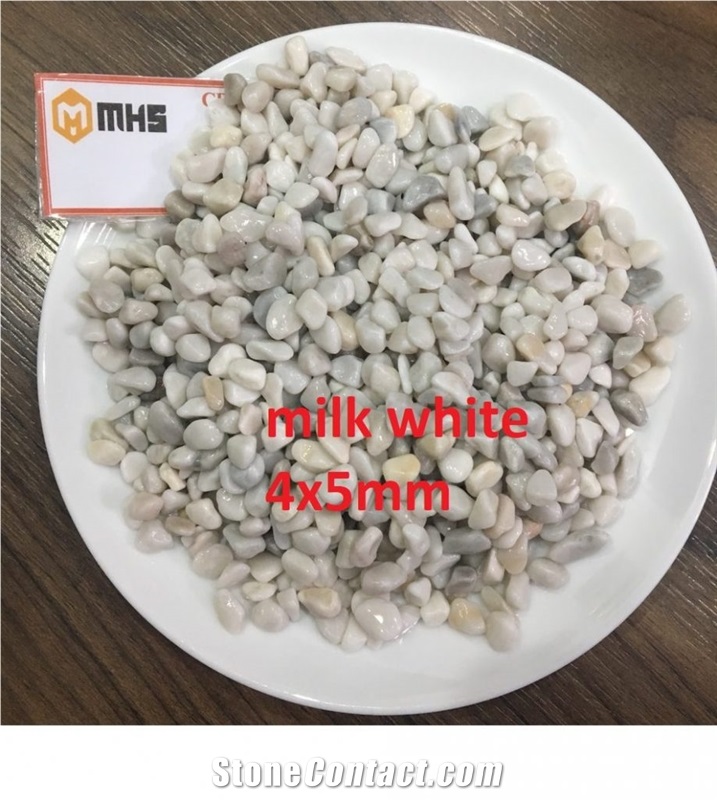 Viet Nam Milky White Tumbled Pebble Stone