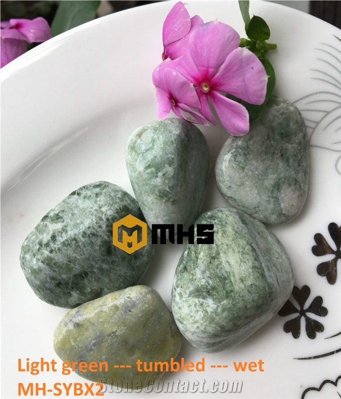 Vietnam Light Green Tumbled Pebble Stone