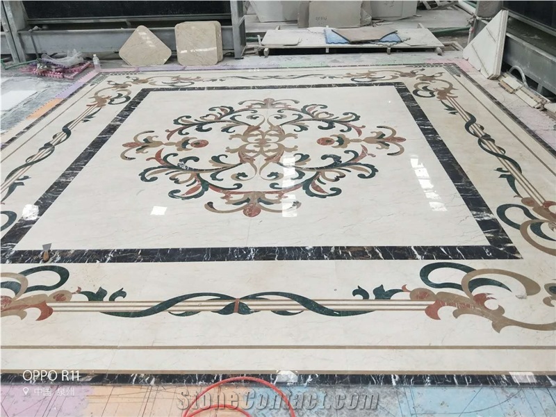 Beige Marble Stone Floor Medallion for Project