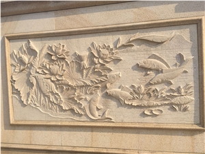 Beige Marble Stone Relief/Curving/Engraving