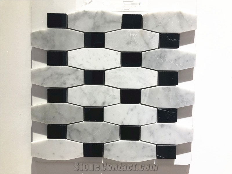Bianco Carrara Marble Stone Mosaic for Kitchen