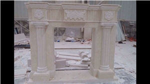 Bianco Sivec Marble Natural Stone Fireplace