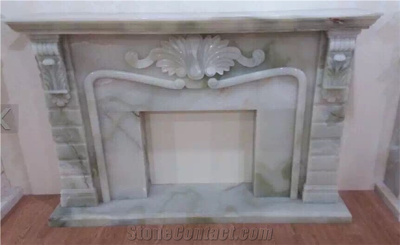Bianco Sivec Marble Natural Stone Fireplace