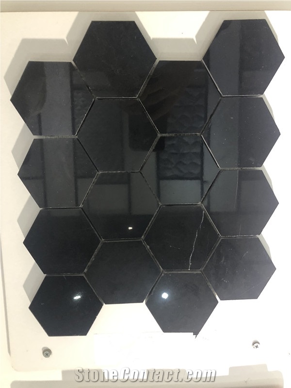 Grey Wood Marble Leaf Shape Mosaic for Floor Tile