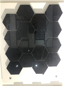 Grey Wood Marble Leaf Shape Mosaic for Floor Tile